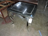 Ornate Metal Side Table with a Marble Top / 24