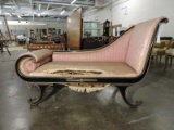 Antique Wooden CHASE LOUNGE / Solid but needs upholstery work