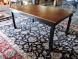 Wood Dining Table - Brown Wood Top with Flat Black Legs -- Appears NEW