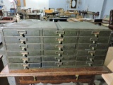 Vintage Steel 18-Drawer Storage Cabinet / 33