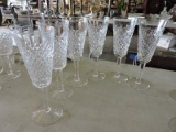 WATERFORD Crystal Glass Set - 6 Champagne Glasses