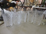 WATERFORD Crystal Glass Set - 5 Tall, Thin Water Glasses