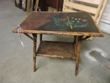 Antique Asian Bamboo Side / End Table / 27