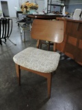 Mid-Century Single Wooden Chair - has been recoverd - Solid