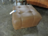 Brown Faux Leather Ottoman in Very Good Condition -- 23