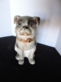 Antique Chalk-ware Bulldog Statue -- 6.5