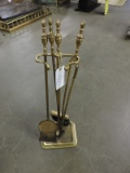 Set of 4 Brass Fireplace Tools -- 30