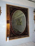 Formal Wall Mirror in 3-Dimensional Mount with Celtic Markings