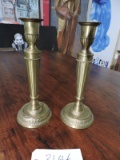 Pair of Metal Candle Holders from India / 12