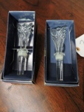 Pair of Cut-Glass Decanter Tops -in the Box / Stick out 3' above the decanter