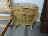 Pair of Formal 3-Drawer Night Stands - in need of refinishing / They Match Lot # 354