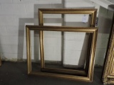 Pair of Large Matching Gold and Wood-Tone Picturee Frames / 35.5