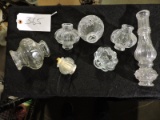 Seven (7) Random Glass Antique Chandelier / Lamp Parts - See Photo