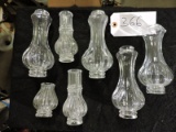 Seven (7) Random Glass Antique Chandelier / Lamp Parts - See Photo