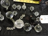 Twenty-One (21) Round Cut-Glass Antique Chandelier / Lamp Crystals - Various