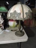 Antique Metal Tiffany-Style Table Lamp / Excellent Condition / 17