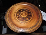 Carved Wooden Plate -- 8.5