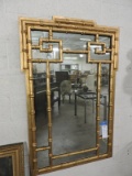 Vintage Bamboo Style Formal Hall Mirror /  50