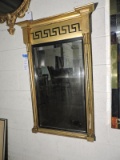 Egyptian Themed Gold & Black Hallway Mirror / 24.5