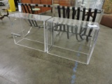 Pair of Clear Lucite 'Box Tables' / 27