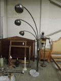 Original 1970's Retro 3-Light Floor Lamp with Marble Base / Apprx 84