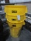 Lot of 3 Yellow ULINE Heavy-Duty Plastic Trash Cans