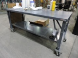 Steel Rolling Work Table / ULINE / 2 Level / 30