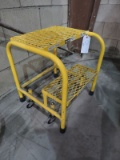 Industrial 2-Step Steel Step-Stool / Rolling with Pressure Brake - by ULINE