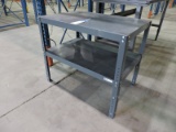 Industrial Steel 2-Level Utility Table / Adjustable Height / 36