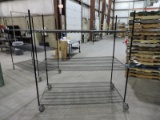 3 Shelf Rolling Wire Rack / Black / 36