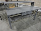 3-Level Steel Work Table with Drawer / Adjustable Height / 72