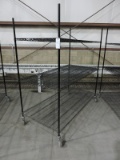 3 Shelf Rolling Wire Rack / Black / 36