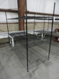 3 Shelf Rolling Wire Rack / Black / 36