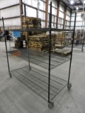 3 Shelf Rolling Wire Rack / Black / 36