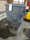 3 Gray ULINE Heavy-Duty Plastic Trash Cans