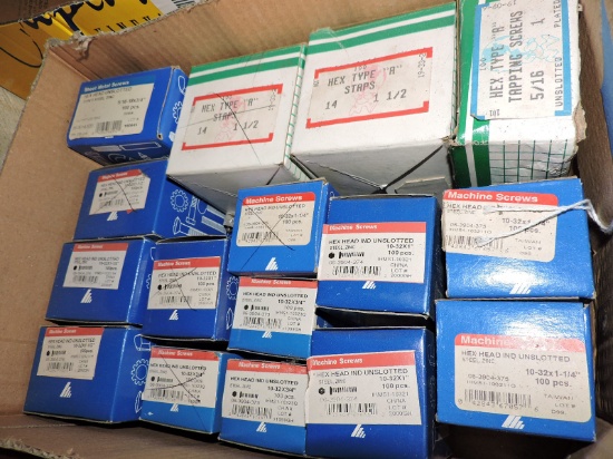 Apprx 15 Boxes of HEX HEAD STEEL TAPPING SCREWS and more - Most Boxes are Full