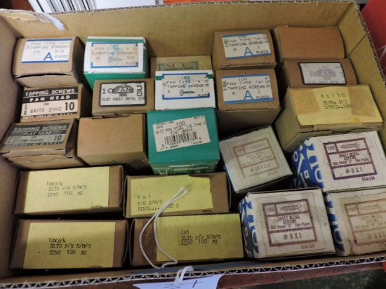 Apprx 15 Boxes of PAN HEAD STEEL TAPPING SCREWS and more - Most Boxes Full