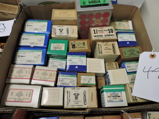Apprx 30 Boxes of VARIOUS WOOD SCREWS - Most Boxes Full / New