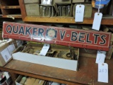 Vintage QUAKER V-BELTS Painted Metal Display / 35