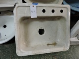 Vintage NEW Old Stock DROP-IN PORCELAIN KITCHEN SINK -- 24