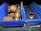 Lot of 5 bins w/ various brass reducers, caps, etc…