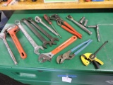 Bin of Misc. Tools-  Crescent, Ridgid, DeWalt Brands - see photos