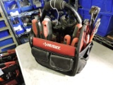Husky soft side tool bag filled with Misc. Milwaukee and other brand hand tools