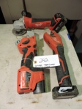 Milwaukee PVC Cutter, grinder and copper cutter w/ 3 batteries