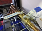 Pair of Shut off valves with Copper Pipe and Tees - See photo