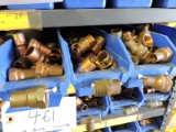 4 bins of copper reducers and connectors