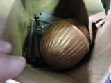 Box w/ ball-cock and bin with metal pipe strap