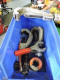 Lot of 5 plastic pipe cutters- Ridgid and others plus various hand tools