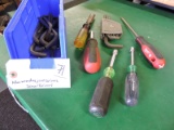 Assortment of Allen wrenches, nut drivers and screw drivers