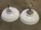 Pair of Vintage (50's - 60's) Enamel Hanging Lamps with Porcelain Socket